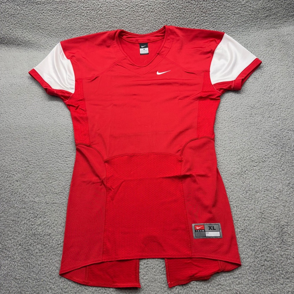 Nike FA140408HBB Mens Size XL Red White Mesh Panels Football Practice Jersey